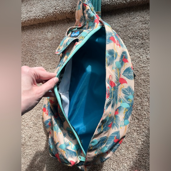 Kavu Rope Sling Bag “Flamingo Fest” Pink Blue EUC - Picture 5 of 7